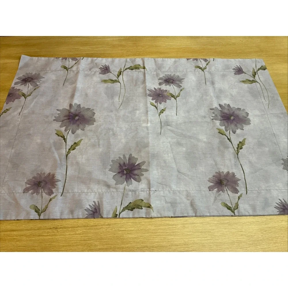 Dan River King Size Pillow Sham Purple Watercolor Floral Made In USA  Poly Blend